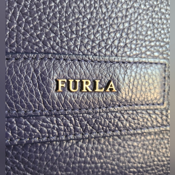 Furla Blue Leather And Suede Shoulder/Cossbody Bag With Dust Bag In EUC - Picture 12 of 16
